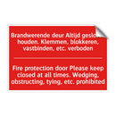 Brandwerende deur Altijd gesloten houden. /.../ - Fire protection door Please keep closed /.../
