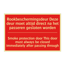 Rookbeschermingsdeur Deze deur moet altijd /.../ - Smoke protection door This door must always /.../