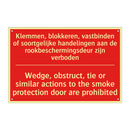Klemmen, blokkeren, vastbinden of soortgelijke /.../ - Wedge, obstruct, tie or similar actions /.../