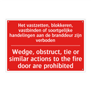 Het vastzetten, blokkeren, vastbinden of /.../ - Wedge, obstruct, tie or similar actions /.../