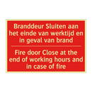 Branddeur Sluiten aan het einde van werktijd /.../ - Fire door Close at the end of working hours /.../
