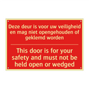 Deze deur is voor uw veiligheid en mag niet /.../ - This door is for your safety and must not /.../