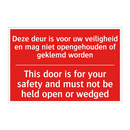 Deze deur is voor uw veiligheid en mag niet /.../ - This door is for your safety and must not /.../