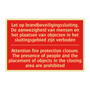 Let op brandbeveiligingssluiting. De aanwezigheid /.../ - Attention fire protection closure. The presence /.../