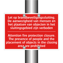 Let op brandbeveiligingssluiting. De aanwezigheid /.../ - Attention fire protection closure. The presence /.../