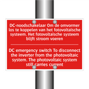 DC-noodschakelaar Om de omvormer los te /.../ - DC emergency switch To disconnect the inverter /.../