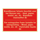 Brandblusser Schuim Geschikt voor het blussen /.../ - Fire extinguisher Foam Suitable for extinguishing: /.../