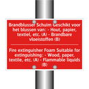 Brandblusser Schuim Geschikt voor het blussen /.../ - Fire extinguisher Foam Suitable for extinguishing: /.../