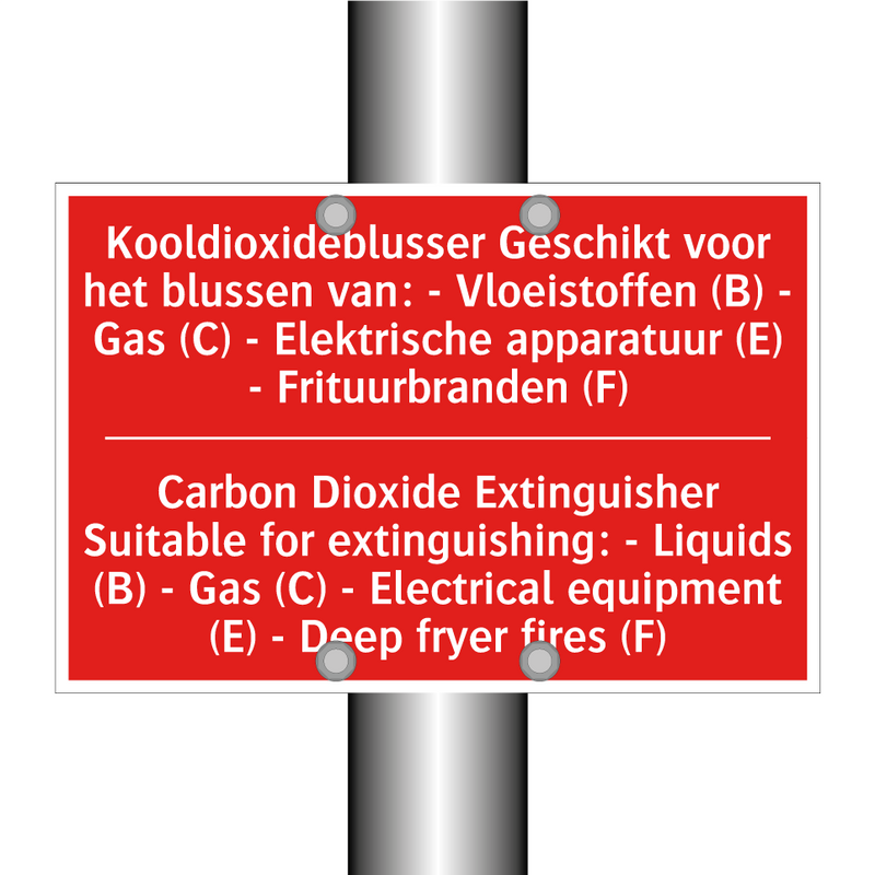 Kooldioxideblusser Geschikt voor het blussen /.../ - Carbon Dioxide Extinguisher Suitable for /.../