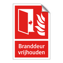 Branddeur vrijhouden
