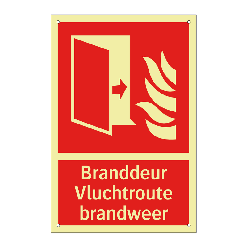 Branddeur Vluchtroute brandweer