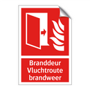 Branddeur Vluchtroute brandweer