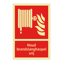 Houd brandslanghaspel vrij