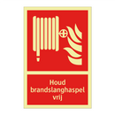 Houd brandslanghaspel vrij
