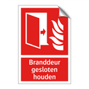 Branddeur gesloten houden