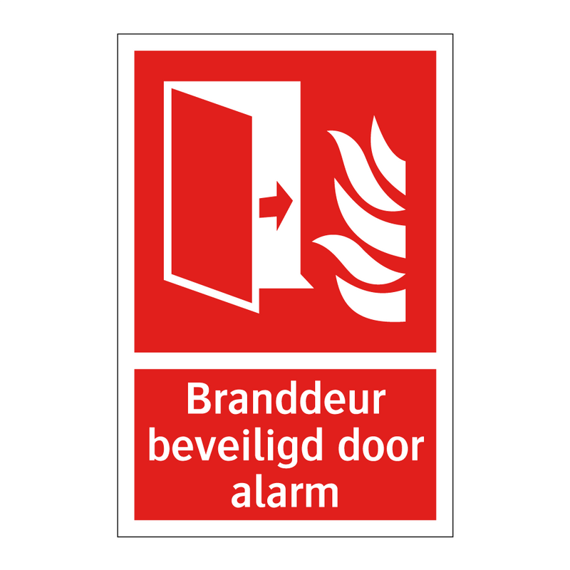Branddeur beveiligd door alarm