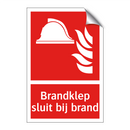 Brandklep sluit bij brand