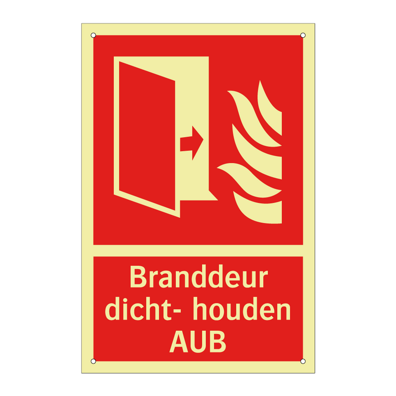 Branddeur dicht- houden AUB