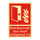 Brandwerende deur Houd sluitgebied vrij