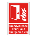 Brandwerende deur Houd sluitgebied vrij