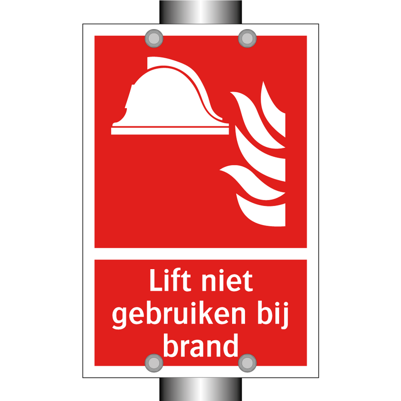 Lift niet gebruiken bij brand