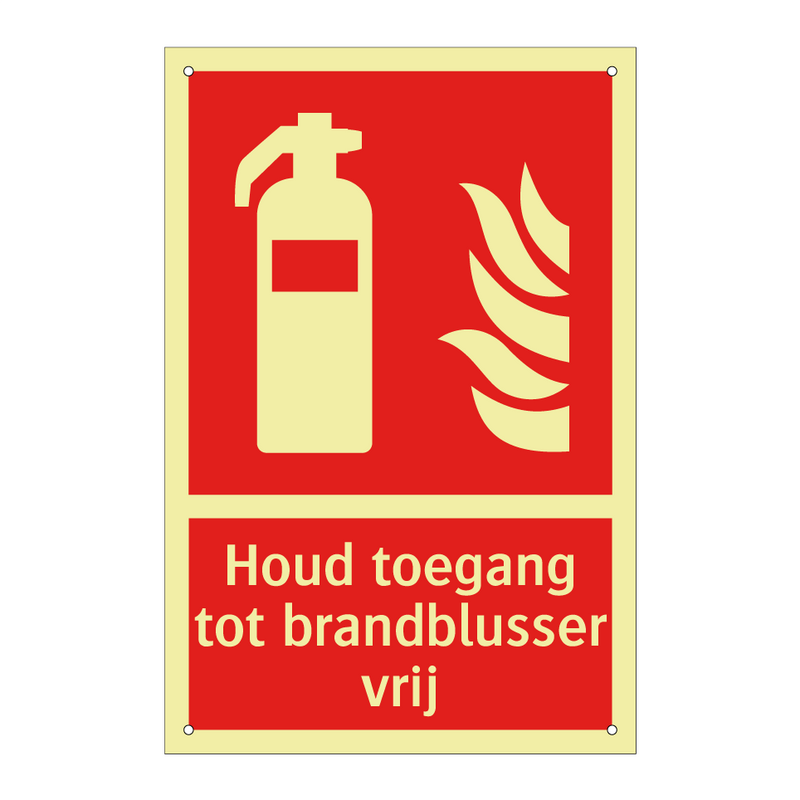 Houd toegang tot brandblusser vrij