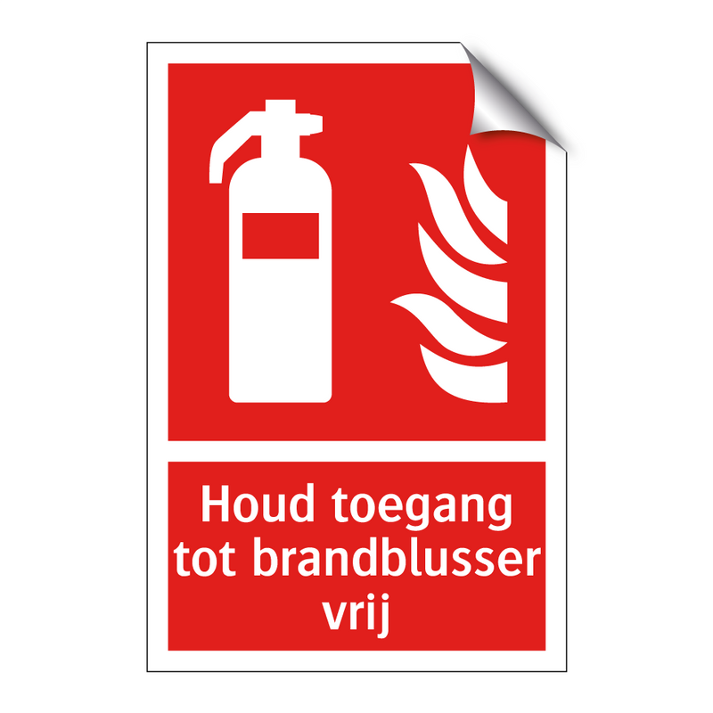 Houd toegang tot brandblusser vrij