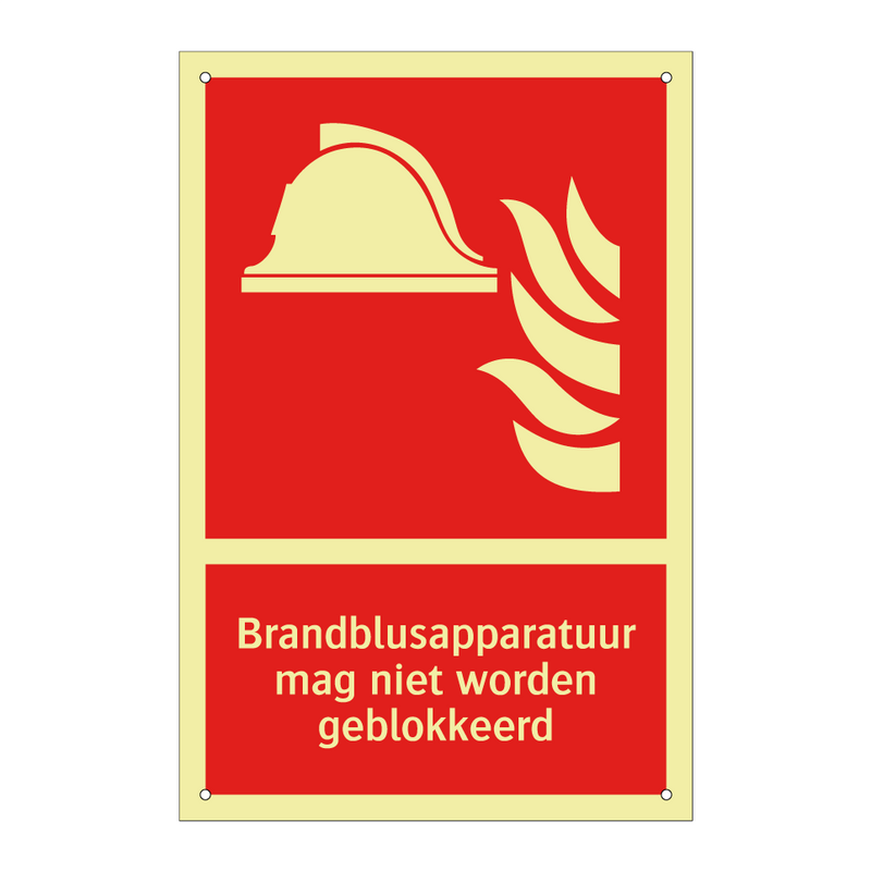 Brandblusapparatuur mag niet worden geblokkeerd