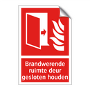 Brandwerende ruimte deur gesloten houden