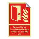 Automatische brandwerende deur Houd sluitingspad vrij