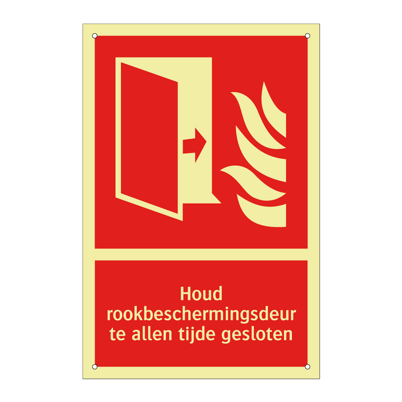 Houd rookbeschermingsdeur te allen tijde gesloten