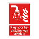 Klep voor het afsluiten van sprinkler