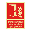 Branddeur Houd deur te allen tijde gesloten