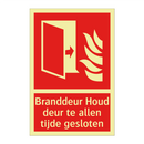 Branddeur Houd deur te allen tijde gesloten