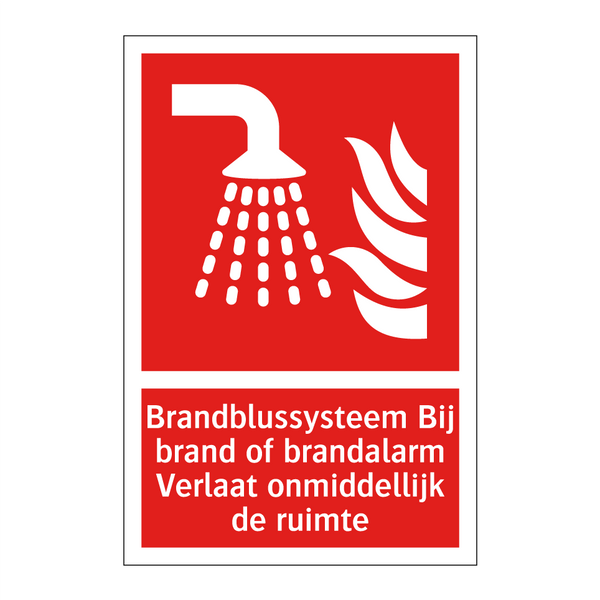 Brandblussysteem Bij brand of brandalarm Verlaat onmiddellijk de ruimte