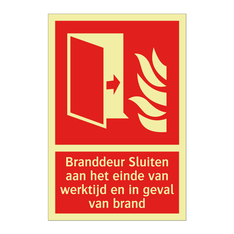 Branddeur Sluiten aan het einde van werktijd en in geval van brand