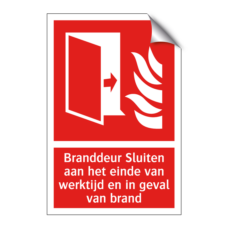 Branddeur Sluiten aan het einde van werktijd en in geval van brand