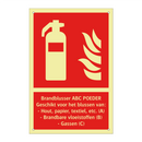 Brandblusser ABC POEDER Geschikt voor het blussen van: -Hout, papier, textiel, etc. (A) - Brandbare vloeistoffen (B) - Gassen (C)