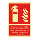 Brandblusser ABC POEDER Geschikt voor het blussen van: -Hout, papier, textiel, etc. (A) - Brandbare vloeistoffen (B) - Gassen (C)