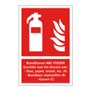 Brandblusser ABC POEDER Geschikt voor het blussen van: -Hout, papier, textiel, etc. (A) - Brandbare vloeistoffen (B) - Gassen (C)