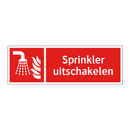 Sprinkler uitschakelen