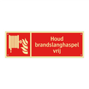 Houd brandslanghaspel vrij