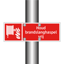 Houd brandslanghaspel vrij