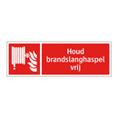Houd brandslanghaspel vrij
