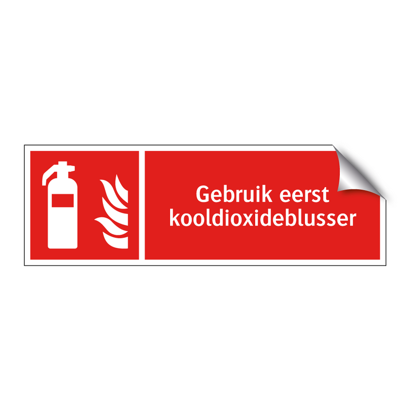 Gebruik eerst kooldioxideblusser