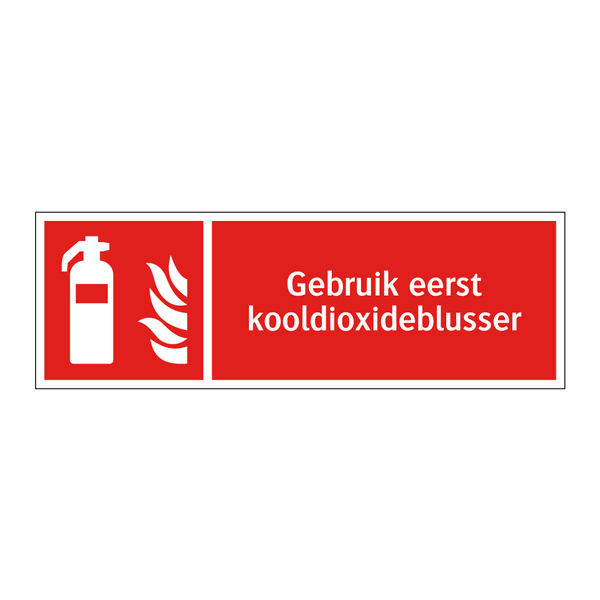 Gebruik eerst kooldioxideblusser