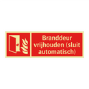 Branddeur vrijhouden (sluit automatisch)