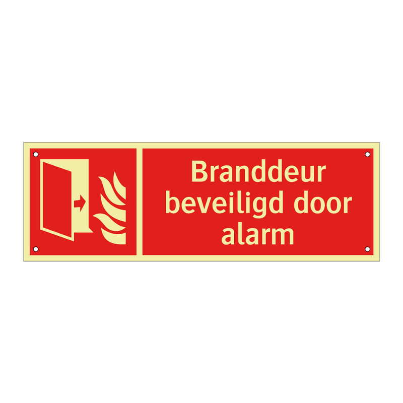Branddeur beveiligd door alarm