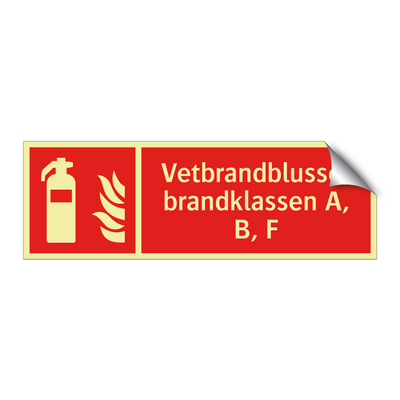 Vetbrandblusser brandklassen A, B, F