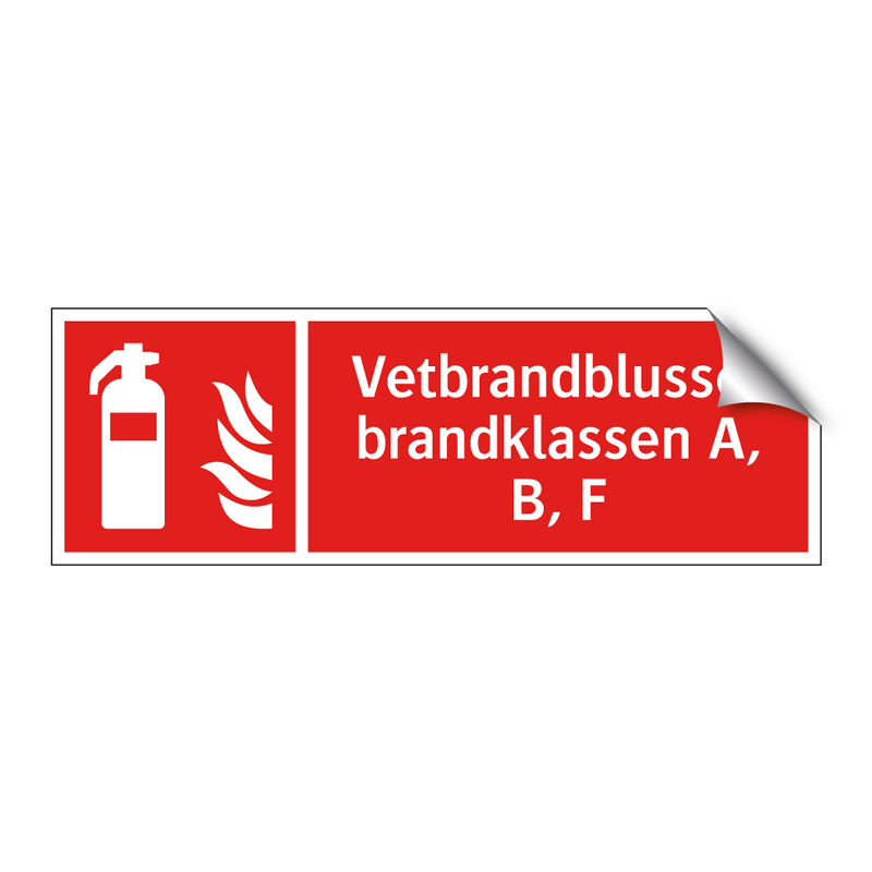 Vetbrandblusser brandklassen A, B, F